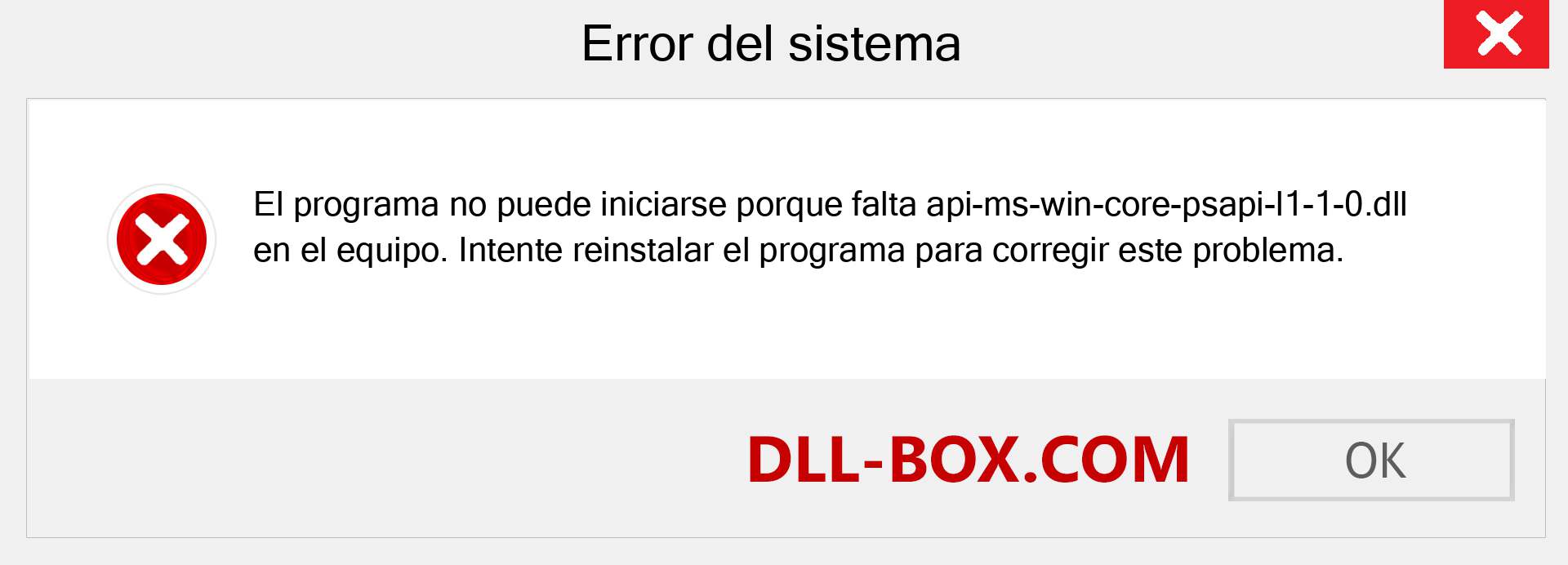 ¿Falta el archivo api-ms-win-core-psapi-l1-1-0.dll ?. Descargar para Windows 7, 8, 10 - Corregir api-ms-win-core-psapi-l1-1-0 dll Missing Error en Windows, fotos, imágenes