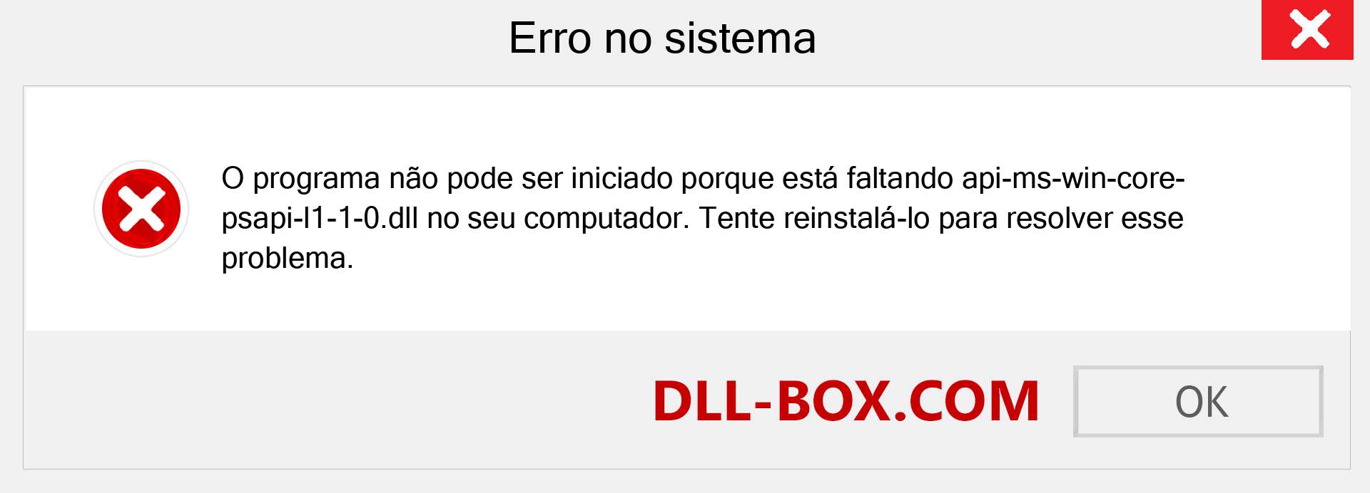 Arquivo api-ms-win-core-psapi-l1-1-0.dll ausente ?. Download para Windows 7, 8, 10 - Correção de erro ausente api-ms-win-core-psapi-l1-1-0 dll no Windows, fotos, imagens